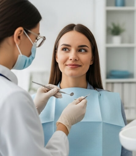 Women getting tooth pain treatment - Emergency dentist Godalming